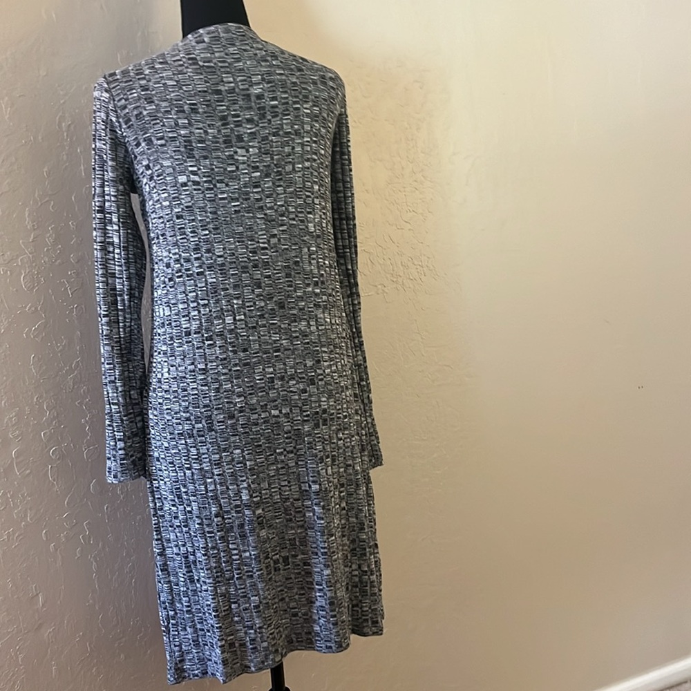Timing Long Open-Front Gray‎ Marled Cardigan - Picture 3 of 7